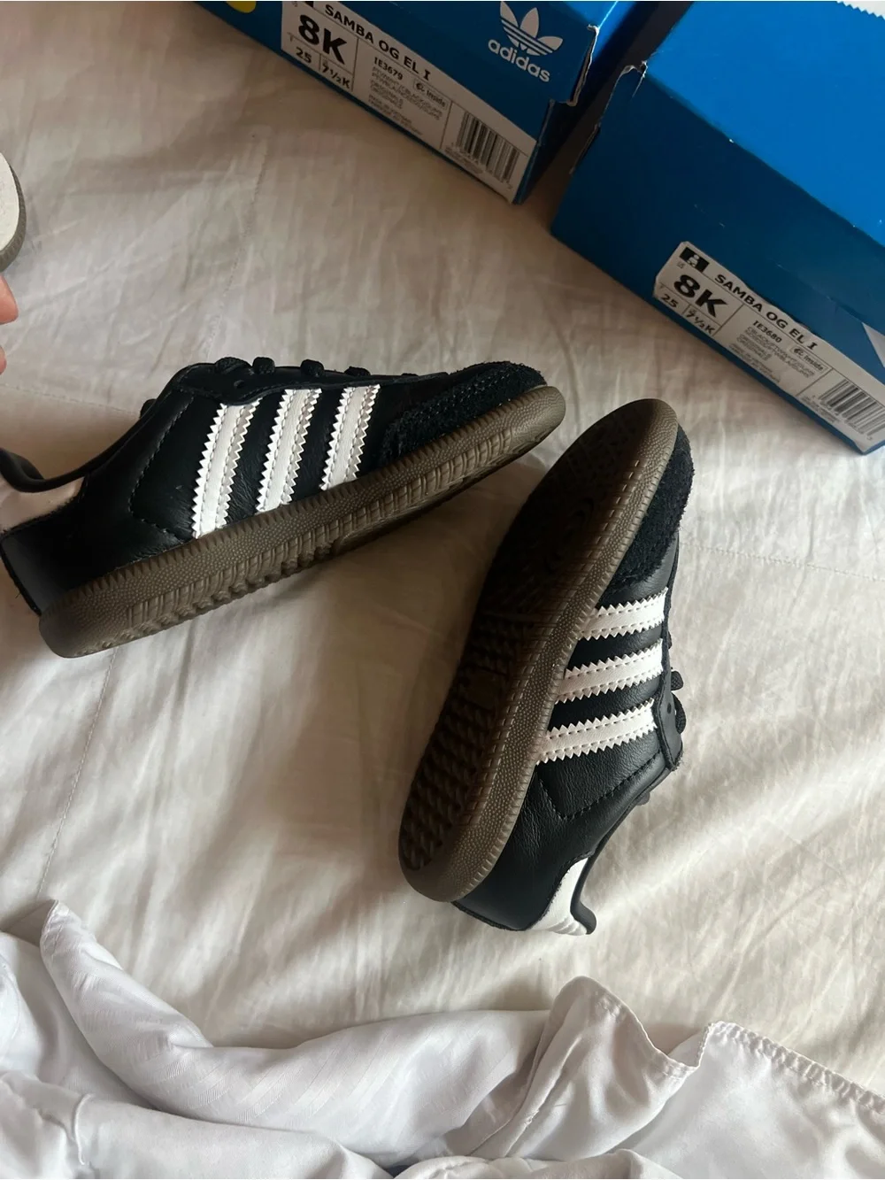 adidas Kids Samba OG Sneakers in Black & White